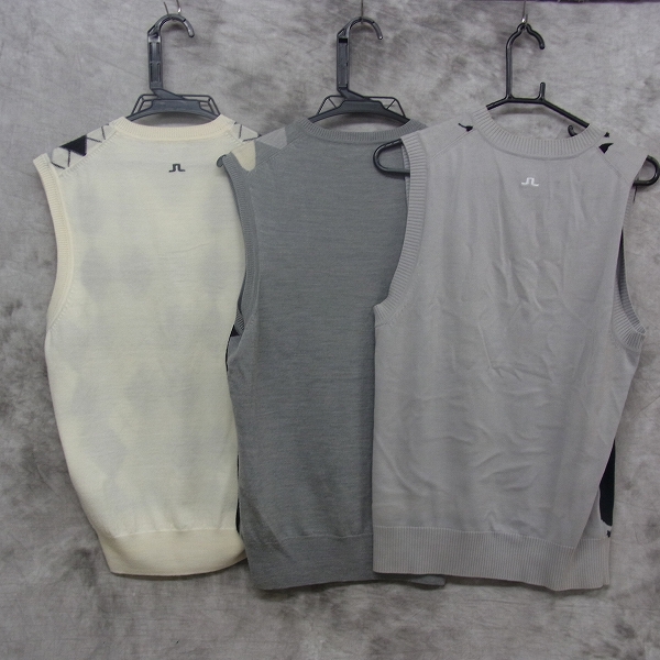 実際に弊社で買取させて頂いた古着 J.LINDEBERG/Jリンドバーグ 袖なしニット 3点セット チェック柄他の画像 1枚目