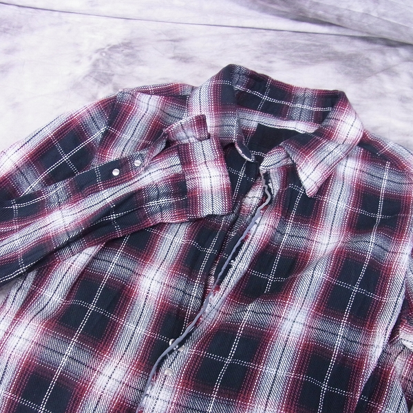 実際に弊社で買取させて頂いたjunhashimoto/ジュンハシモト CHECK HOOK 長袖シャツ SHT1002 レッド/3の画像 3枚目