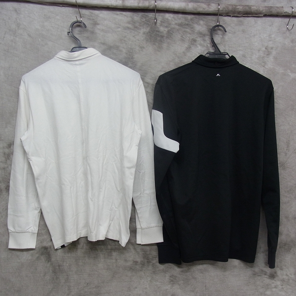 実際に弊社で買取させて頂いた古着 J.LINDEBERG/Jリンドバーグ 長袖ポロシャツ2点組 ホワイト/ブラックの画像 1枚目
