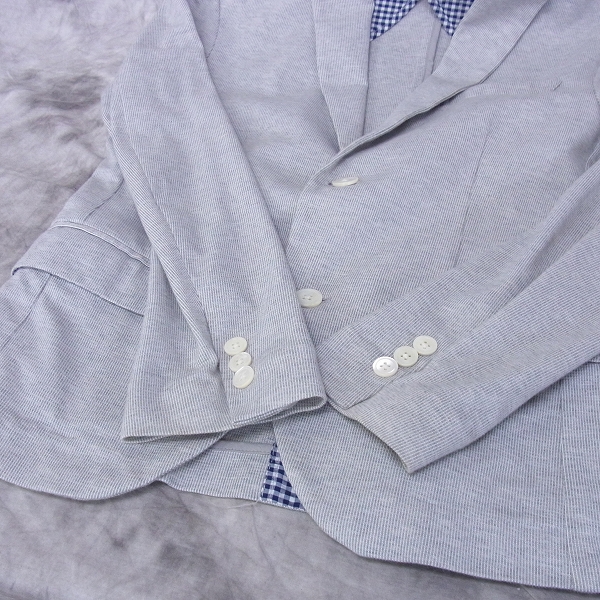 実際に弊社で買取させて頂いたEDIFICE/エディフィス　2Bテーラードジャケット/サマージャケット 裏地ギンガムチェック/44の画像 5枚目