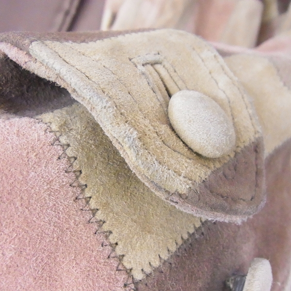 実際に弊社で買取させて頂いたHysterics/ヒステリックス ゴートレザー パッチワーク コート Fの画像 8枚目