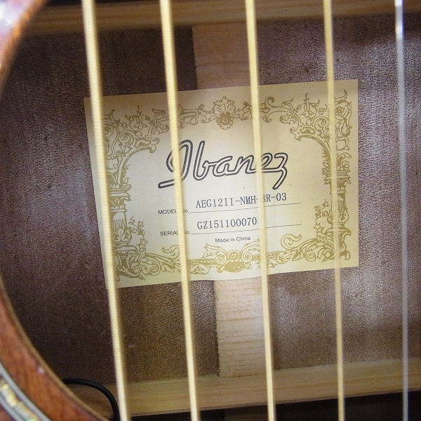 実際に弊社で買取させて頂いた IBANEZ/アイバニーズ AEG12II-NMH エレアコ ソフトケース付の画像 5枚目