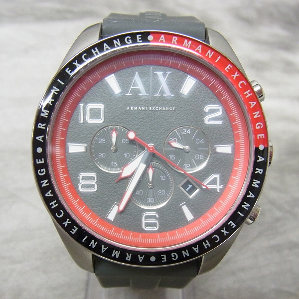 実際に弊社で買取させて頂いたA/X アルマーニ エクスチェンジ ザチャロ クロノグラフ ラバーベルト 腕時計 AX1251 【動作未確認】の画像 1枚目