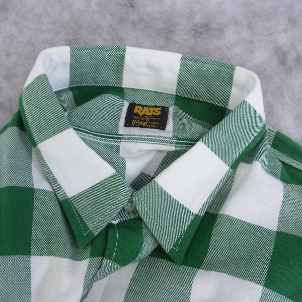 実際に弊社で買取させて頂いたRATS/ラッツ 16SS BUFFALO CHECK TRIPLE STTCH SHIRT チェックシャツ/XLの画像 5枚目