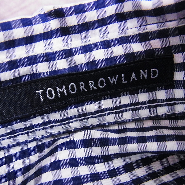 実際に弊社で買取させて頂いたTOMORROWLAND/トゥモローランド ウール切替 チェック柄 長袖シャツ Lの画像 2枚目