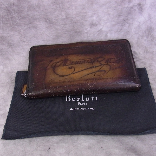 実際に弊社で買取させて頂いたBerluti/ベルルッティ Itauba 2in1 カリグラフィ ラウンドファスナーウォレットの画像 7枚目