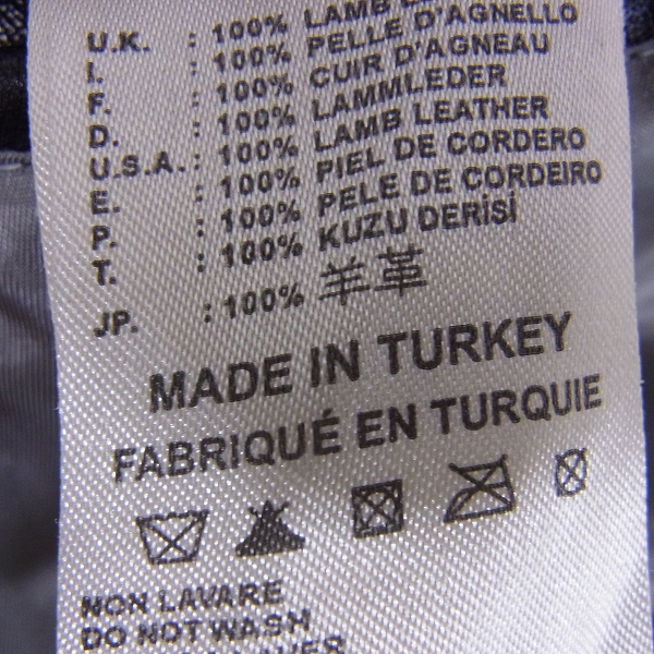 実際に弊社で買取させて頂いたDIESEL BLACK GOLD/ディーゼル ブラックゴールド ラムレザーライダースジャケット/Lの画像 4枚目