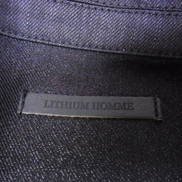実際に弊社で買取させて頂いたLITHIUM HOMME/リチウムオム ブラックデニムジャケット 44の画像 2枚目
