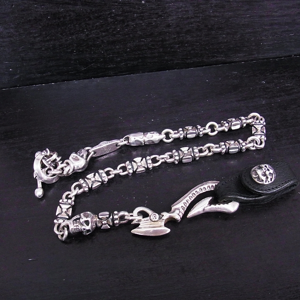 実際に弊社で買取させて頂いたTRAVIS WALKER/トラヴィスワーカー 2スカル&クロスリングウォレットチェーンの画像 8枚目