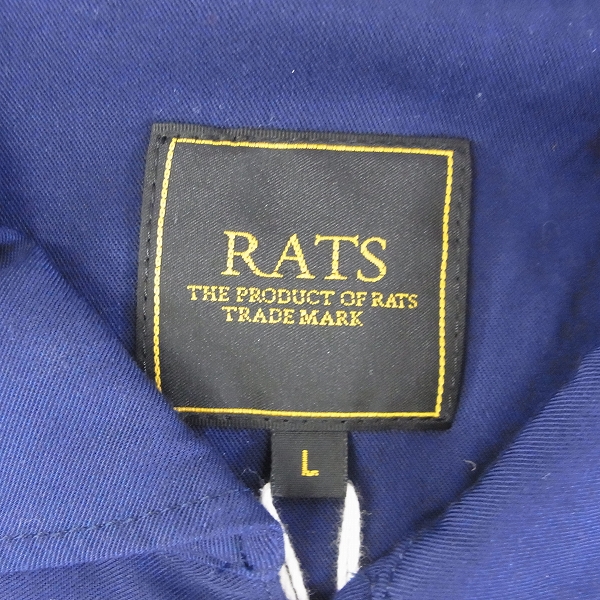 実際に弊社で買取させて頂いたRATS/ラッツ 16SS RAYON DISCHARGE PRONT レーヨンシャツ L/S SHIRT 紺/Lの画像 2枚目