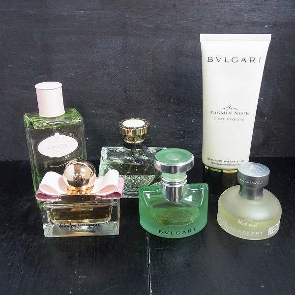 実際に弊社で買取させて頂いたブルガリ/フェラガモ/プラダ/バーバリー 香水/ボディローション 6点セット