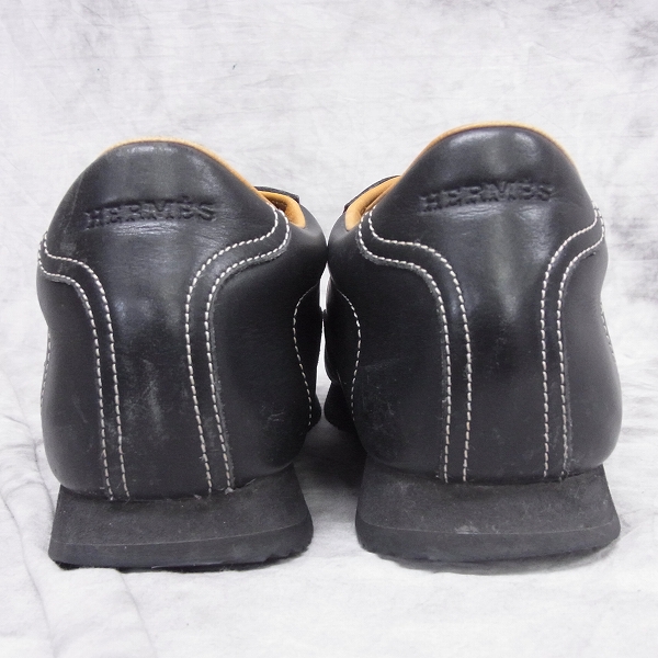 実際に弊社で買取させて頂いたHERMES/エルメス クイックシューズ/レザースニーカー ブラック 43の画像 1枚目