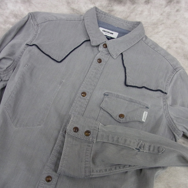 実際に弊社で買取させて頂いたFACTOTUM/ファクトタム DENIM LINE モダールデニムウエスタンシャツ/44の画像 2枚目