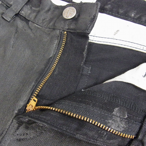 実際に弊社で買取させて頂いたCRIMIE/クライミー BORN FREE OILED BLACK STRETCH DENIM/オイルド加工 ストレッチスリム デニム/Sの画像 8枚目