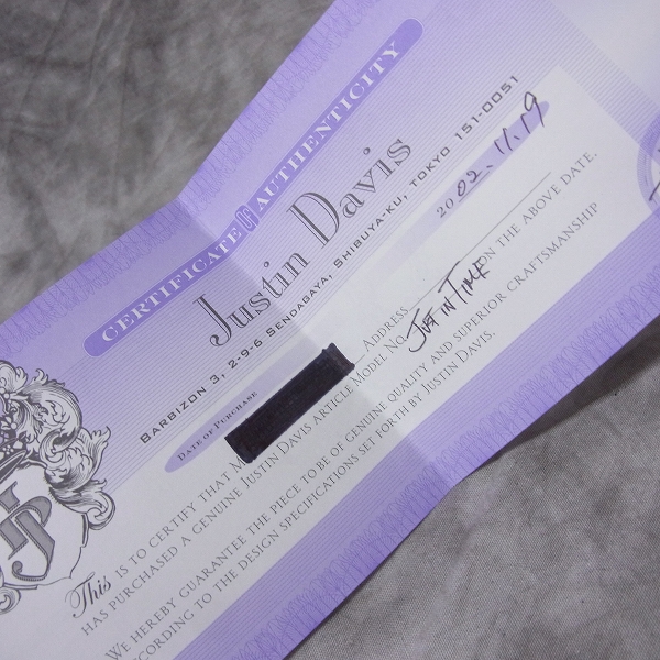 実際に弊社で買取させて頂いた[ギャラ付]Justin Davis/ジャスティンデイビス 腕時計 JUST in TIME【動作未確認】の画像 8枚目