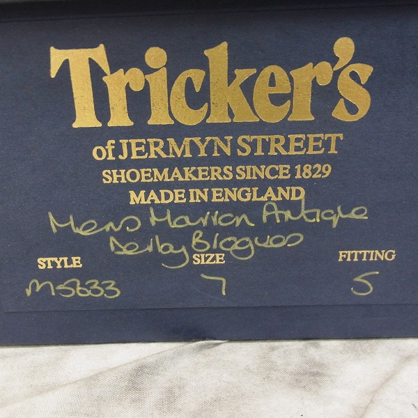 実際に弊社で買取させて頂いたTricker's/トリッカーズ Bourton/バートン カントリーシューズ M5633/7の画像 7枚目