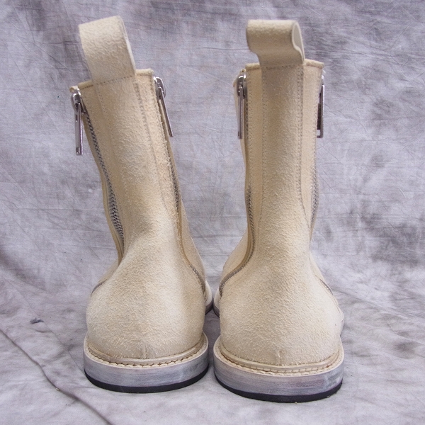 実際に弊社で買取させて頂いたRICK OWENS/リックオウエンス 13SS ダブルファスナー/ジップ スエードブーツ/43の画像 1枚目