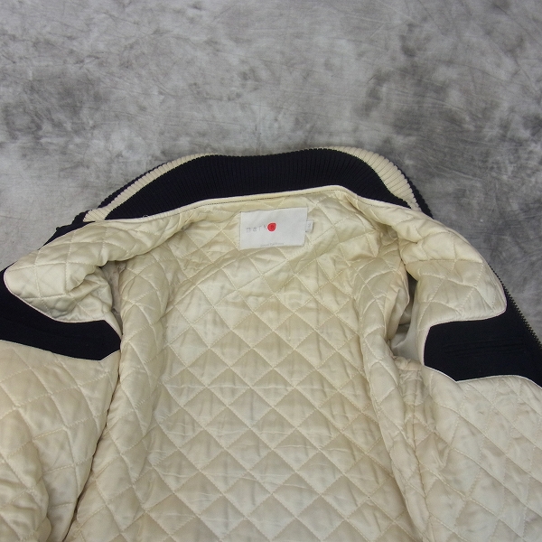 実際に弊社で買取させて頂いたMARKAWARE/マーカウェア 日本製 革袖 レザー切替スタジャン 白黒/2の画像 9枚目