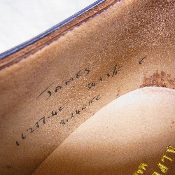 実際に弊社で買取させて頂いたALFRED DUNHILL/ダンヒル レザーウィングチップシューズ/6の画像 5枚目