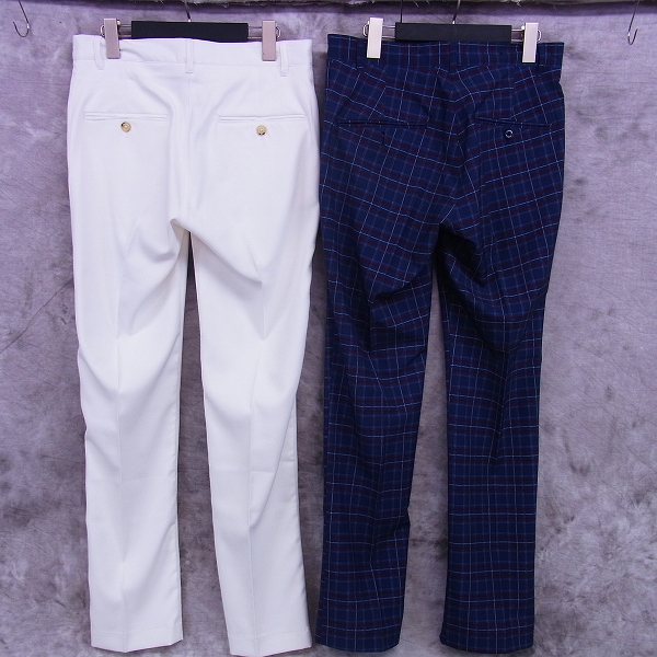 実際に弊社で買取させて頂いたJ.LINDEBERG/Jリンドバーグ ゴルフパンツ ホワイト/チェック柄 2点セットの画像 2枚目