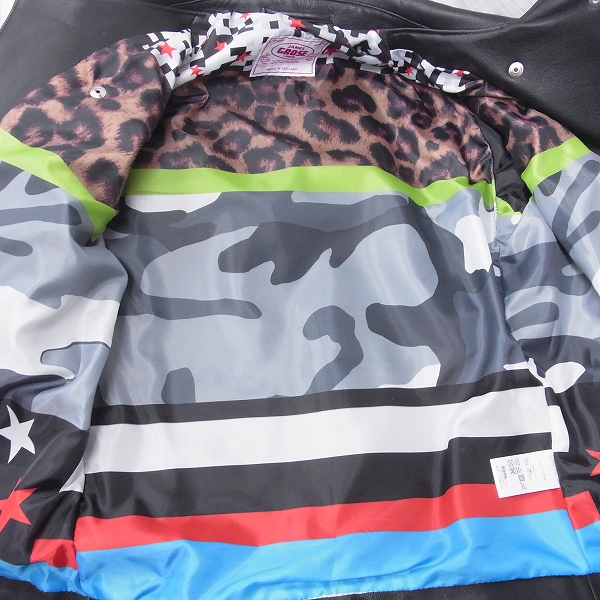 実際に弊社で買取させて頂いたuniform experiment JAMES GROSE ラムレザー スタッズ ダブルライダースジャケット 2の画像 3枚目