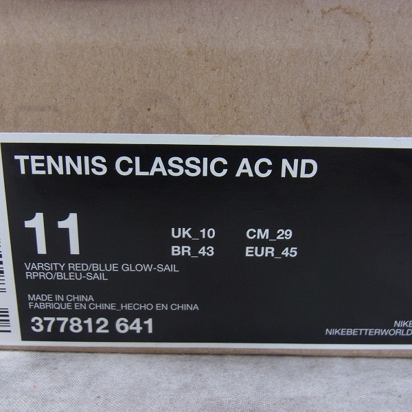 実際に弊社で買取させて頂いたuniform experiment×NIKE/ユニフォームエクスペリメント×ナイキ TENNIS CLASSIC AC ND/テニス スニーカー 377812-641/29の画像 9枚目