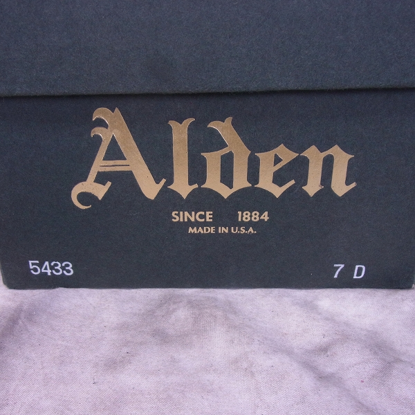 実際に弊社で買取させて頂いたALDEN/オールデン Vチップ レザー シェルコードバン ビジネスシューズ/5433/7 の画像 8枚目