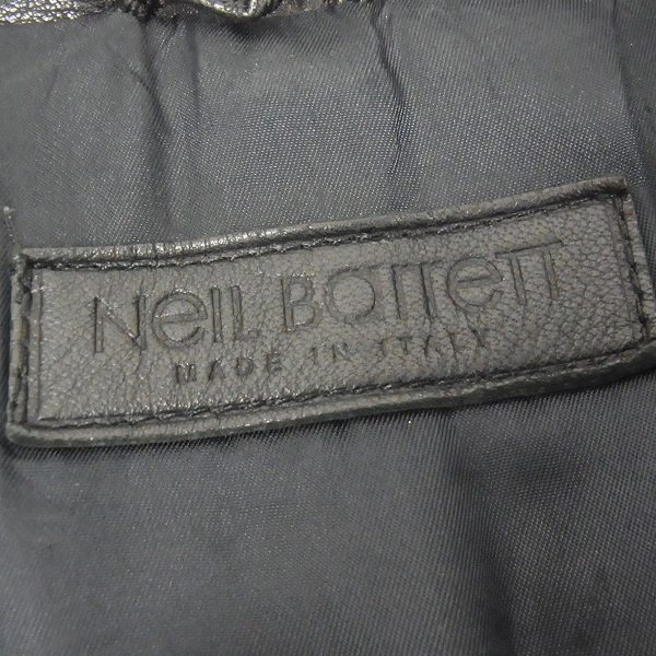 実際に弊社で買取させて頂いたNeil Barrett/ニールバレット バッファローレザーライダースジャケット/Mの画像 2枚目