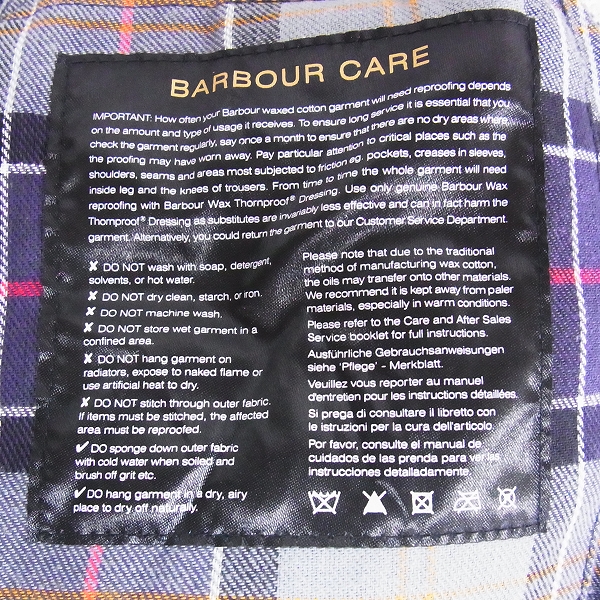 実際に弊社で買取させて頂いたBARBOUR/バブアー  襟コーデュロイ BEDALE/ビデイルジャケット /38の画像 3枚目