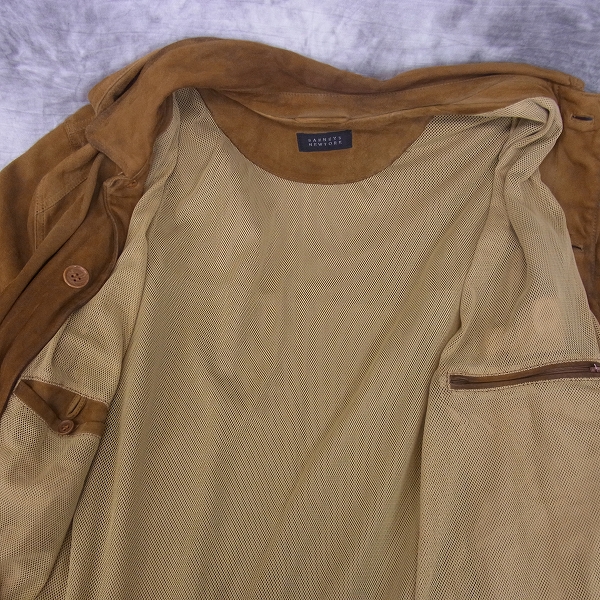 実際に弊社で買取させて頂いたBarneys New York/バーニーズニューヨーク スエードレザーコート イタリア製 52の画像 8枚目