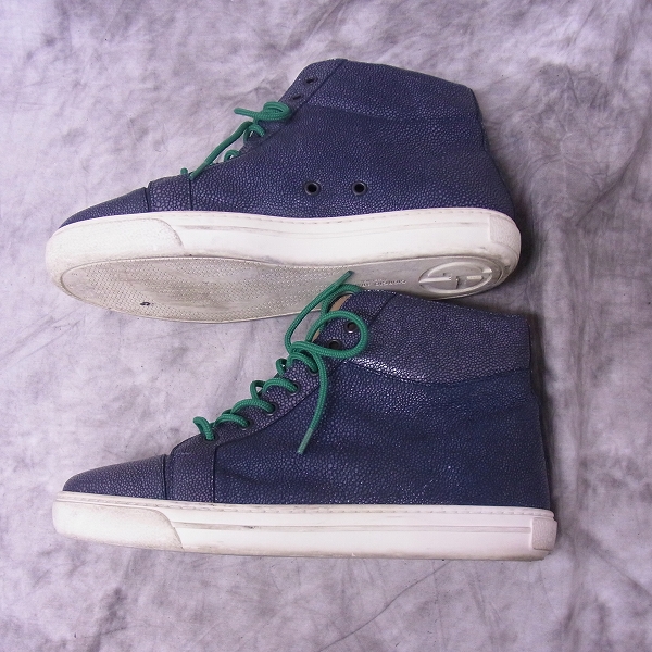実際に弊社で買取させて頂いたGIORGIO ARMANI/ジョルジオアルマーニ スティングレイ/エイ革 レザーハイカットスニーカー 40の画像 2枚目