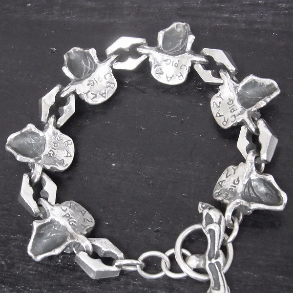 実際に弊社で買取させて頂いたCRAZY PIG/クレイジーピッグ　スカルリンクブレスレット SV925の画像 2枚目