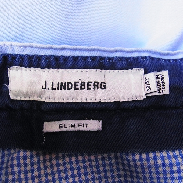 実際に弊社で買取させて頂いたJ.LINDEBERG/Jリンドバーグ ゴルフパンツ ブラック/ライトブルー 2点セットの画像 3枚目