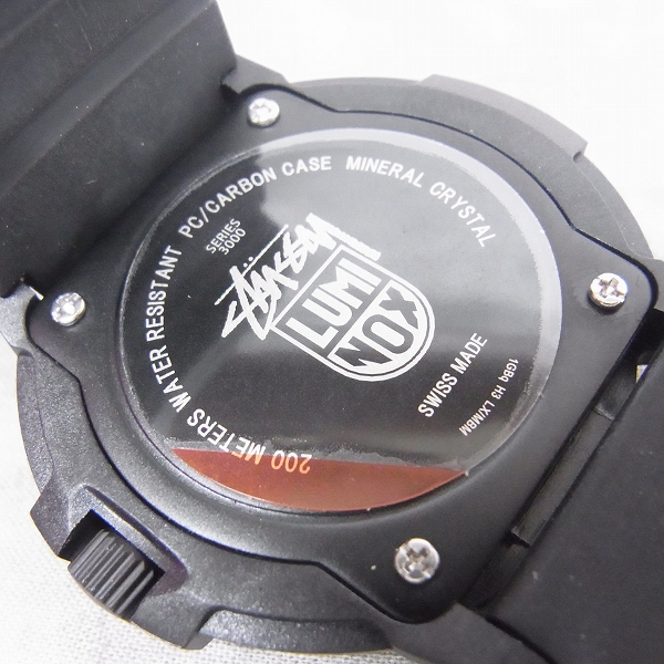 実際に弊社で買取させて頂いたStussy×Luminox/ステューシー×ルミノックス ダイバーズウォッチ Navy Seal 3000の画像 4枚目