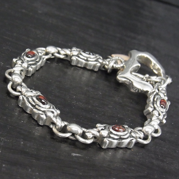 実際に弊社で買取させて頂いたLord Camelot/ロードキャメロット　ガーネットセット デザインブレスレット　LC-1100GN/18cm