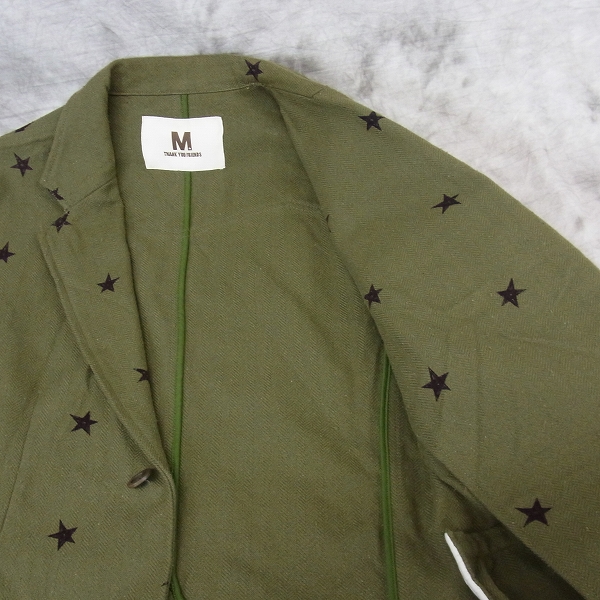 実際に弊社で買取させて頂いたM/エム THANK YOU FRIENDS スター プリント テーラード ジャケット/Mの画像 4枚目