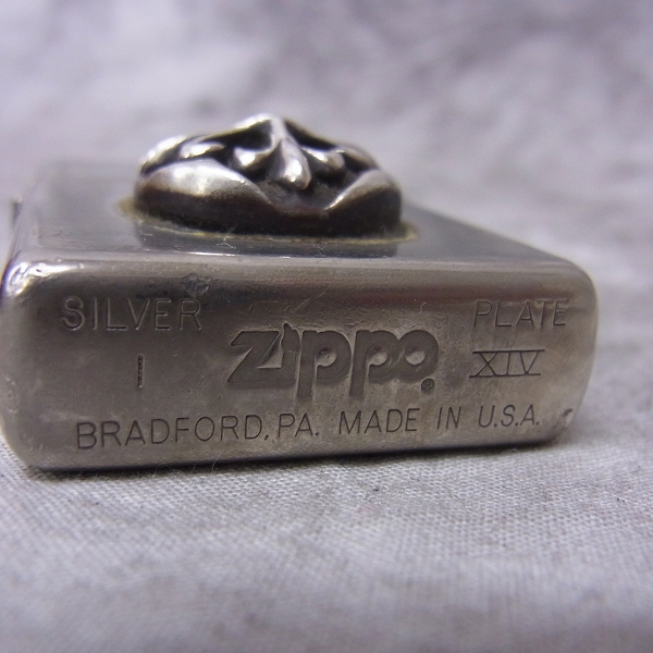 実際に弊社で買取させて頂いたA&G/エーアンドジー ZIPPO/ジッポー シルバープレート/クロスモチーフ 98年製の画像 4枚目