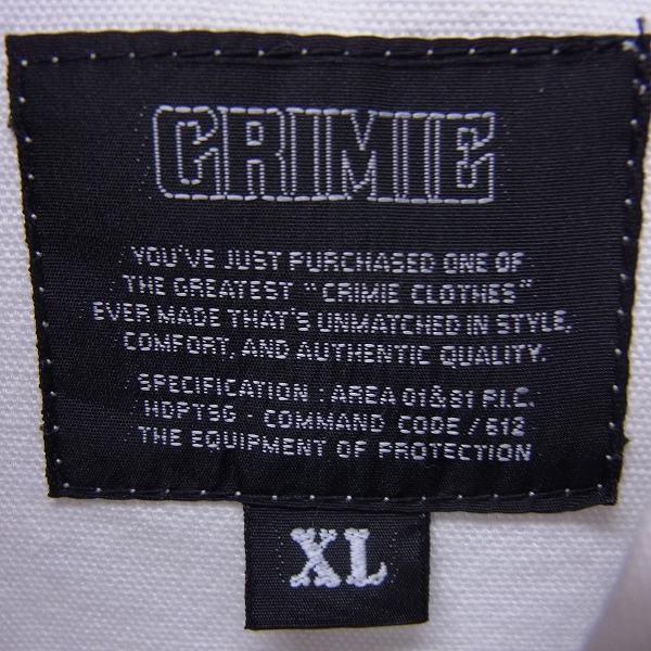 実際に弊社で買取させて頂いたCRIMIE/クライミー ワッペン/ロングスリーブ ワークシャツ/XLの画像 2枚目
