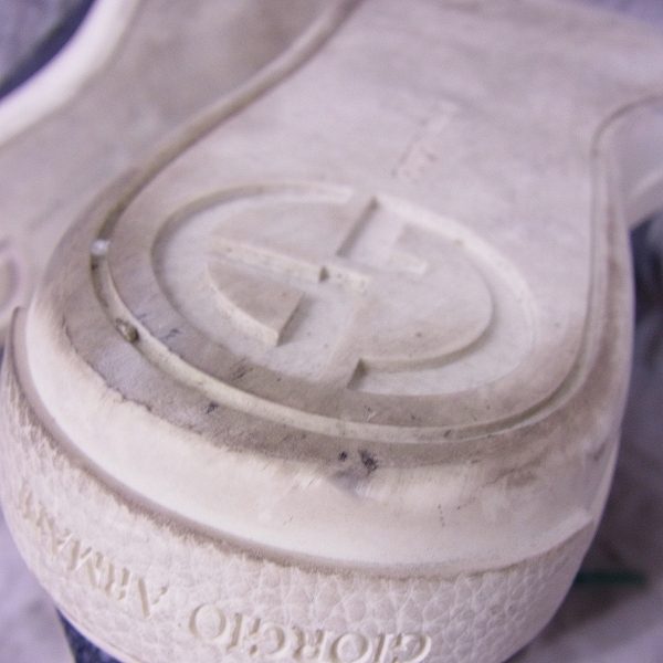 実際に弊社で買取させて頂いたGIORGIO ARMANI/ジョルジオアルマーニ スティングレイ/エイ革 レザーハイカットスニーカー 40の画像 4枚目