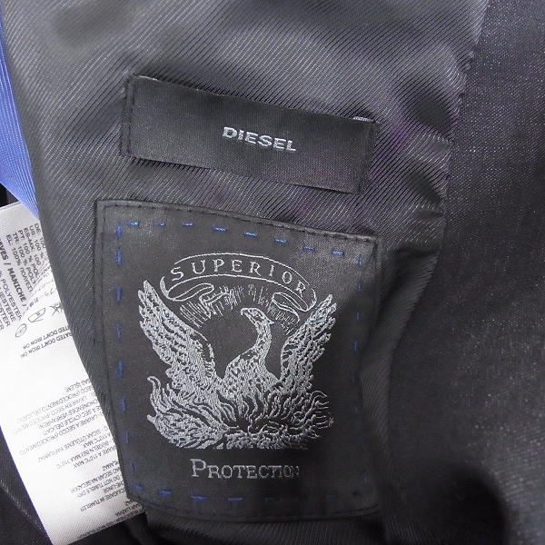 実際に弊社で買取させて頂いたDIESEL BLACK GOLD/ディーゼル 2Bテーラードジャケット 黒/44の画像 2枚目
