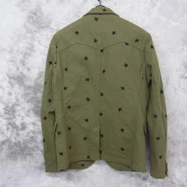 実際に弊社で買取させて頂いたM/エム THANK YOU FRIENDS スター プリント テーラード ジャケット/Mの画像 1枚目