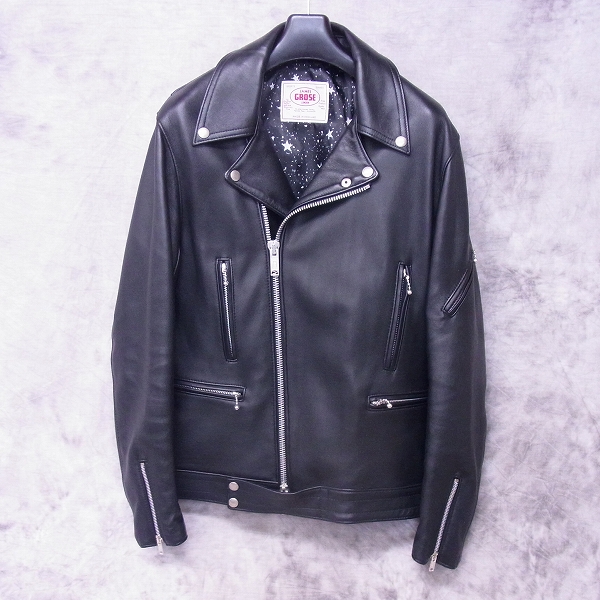 実際に弊社で買取させて頂いたuniform experiment/ユニフォームエクスペリメント×JAMES GROSE/ジェームス・グロース 16AW シープスキン Wライダースジャケット/2