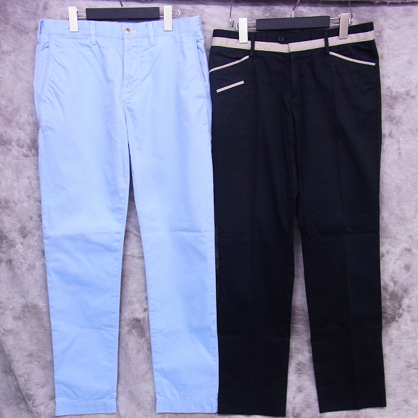 実際に弊社で買取させて頂いたJ.LINDEBERG/Jリンドバーグ ゴルフパンツ ブラック/ライトブルー 2点セットの画像 1枚目