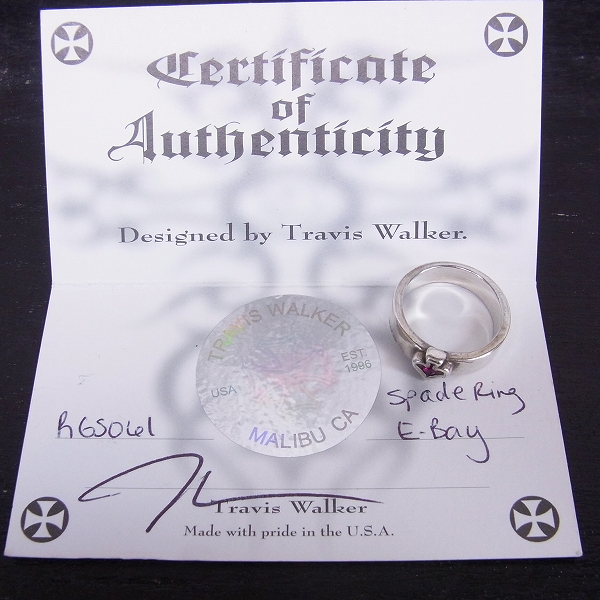 実際に弊社で買取させて頂いた【ギャラ付】TRAVIS WALKER/トラヴィスワーカー Spade Ring E-Bay スペードリング 13号の画像 5枚目