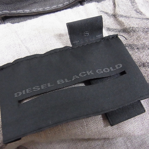 実際に弊社で買取させて頂いたDIESEL BLACK GOLD/ディーゼル 牛革 レザージャケット ブラウン/Sの画像 2枚目