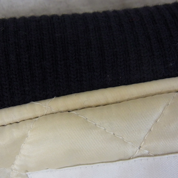 実際に弊社で買取させて頂いたMARKAWARE/マーカウェア 日本製 革袖 レザー切替スタジャン 白黒/2の画像 4枚目