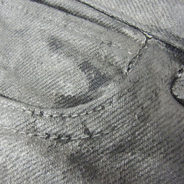 実際に弊社で買取させて頂いたCRIMIE/クライミー BORN FREE OILED BLACK STRETCH DENIM/オイルド加工 ストレッチスリム デニム/Sの画像 5枚目