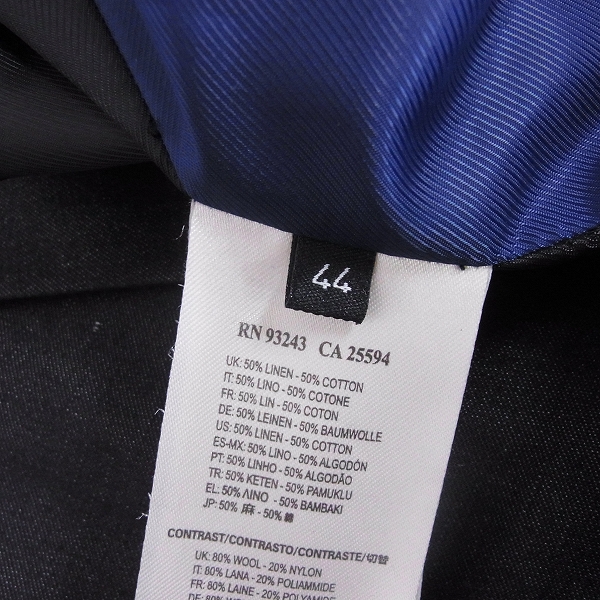 実際に弊社で買取させて頂いたDIESEL BLACK GOLD/ディーゼル 2Bテーラードジャケット 黒/44の画像 3枚目