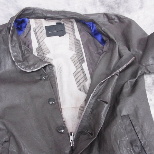 実際に弊社で買取させて頂いたDIESEL BLACK GOLD/ディーゼル 牛革 レザージャケット ブラウン/Sの画像 5枚目