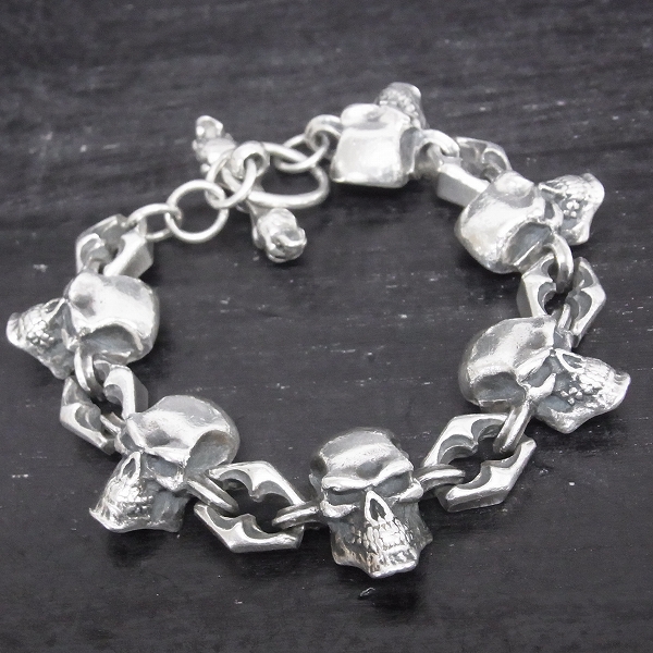 実際に弊社で買取させて頂いたCRAZY PIG/クレイジーピッグ　スカルリンクブレスレット SV925